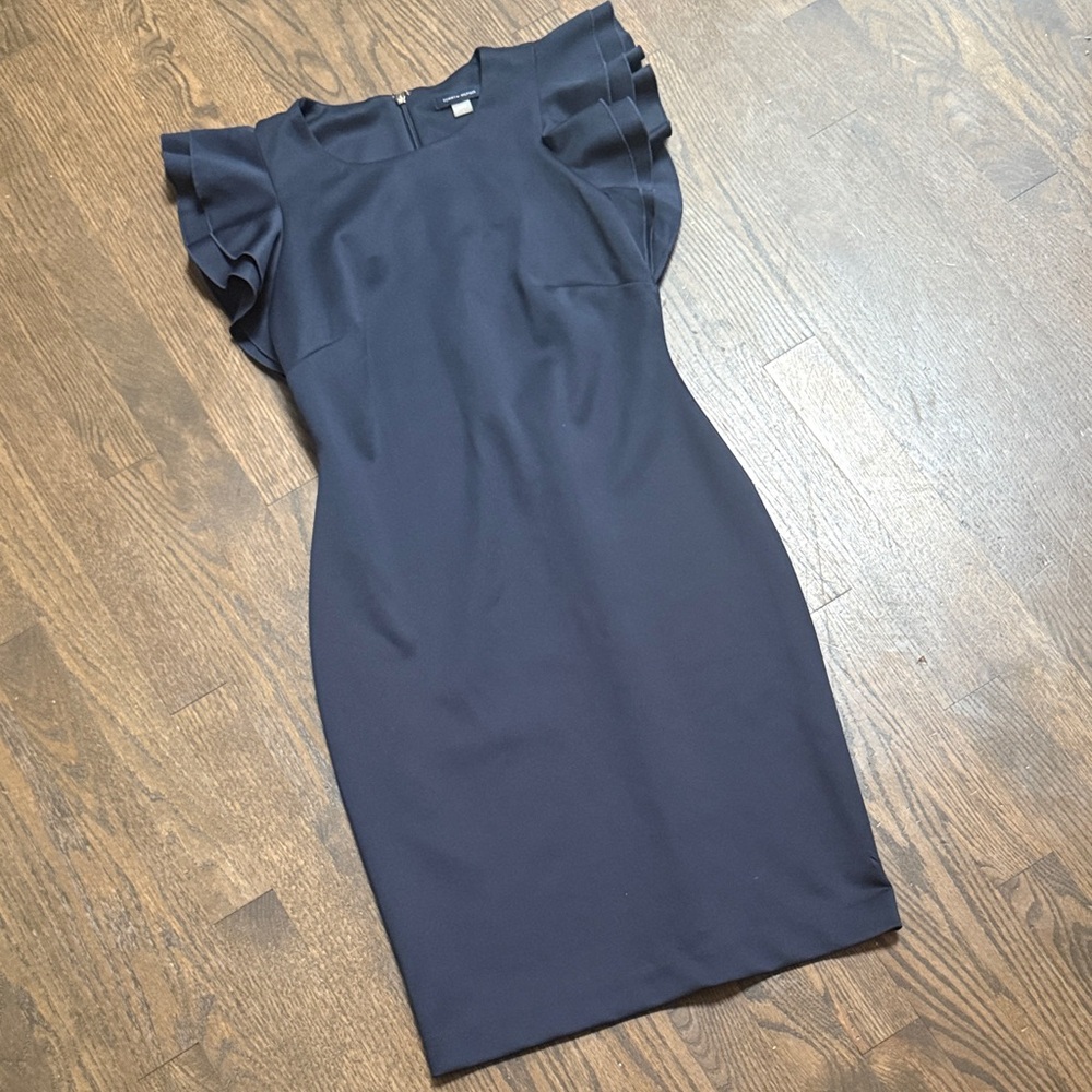 Tommy Hilfiger DARK Navy Ruffle Sleeve Mini Dress woman's size 4